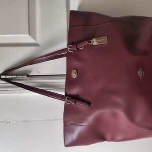 Coach Burgundy Leather Tote Bag